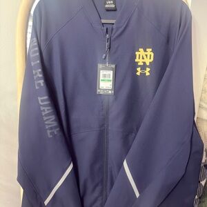 Notre Dame Fighting Irish Under Armour Unstoppable Full-Zip Bomber Jacket - Navy